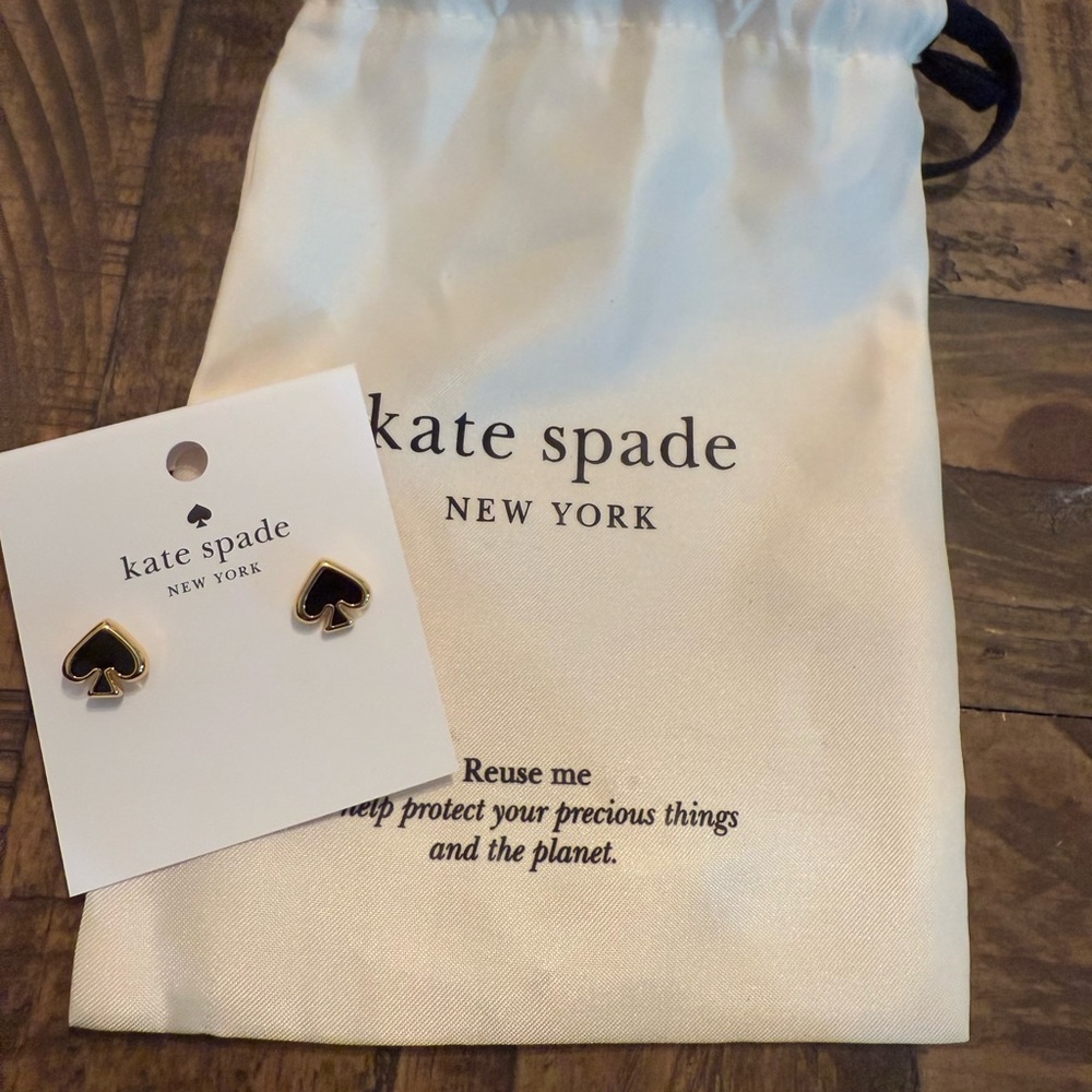 Kate Spade Black and Gold Stud Earrings